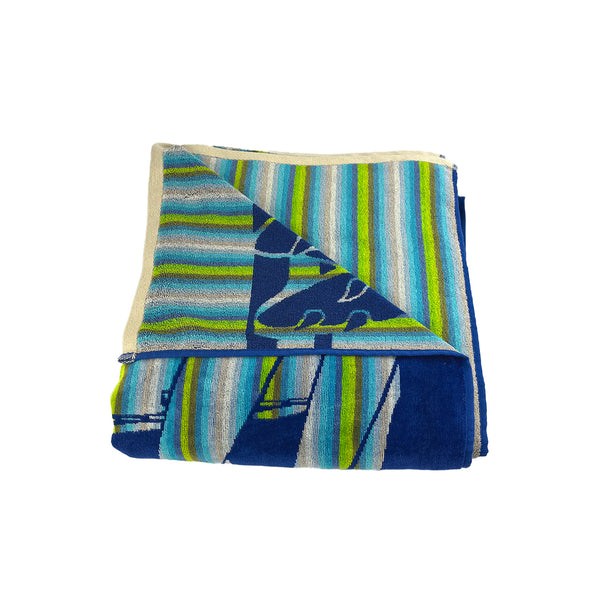 Drap de plage bleu 140x180cm Nyaralas - Le Comptoir de la Plage®