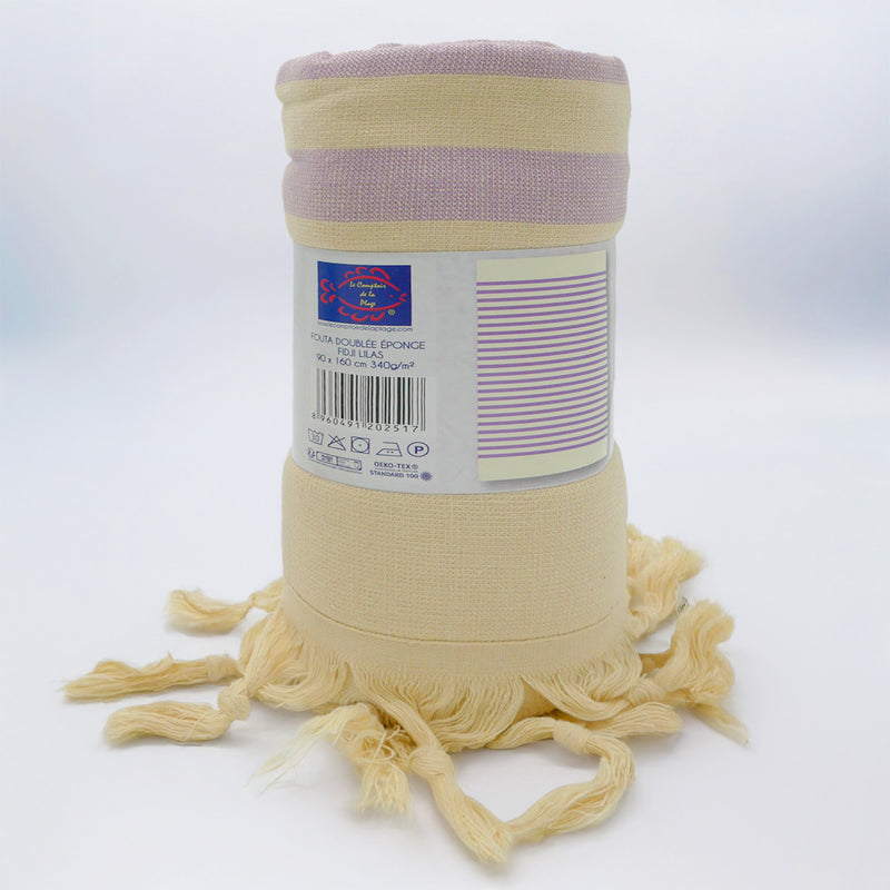 Fouta doublée éponge 90x160 340g/m² - Fidji