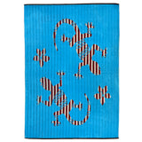 Serviette de plage éponge velours Jacquard bleu Carvao - Le Comptoir de la Plage®