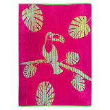 Serviette de plage éponge velours Jacquard rose Cadix - Le Comptoir de la Plage