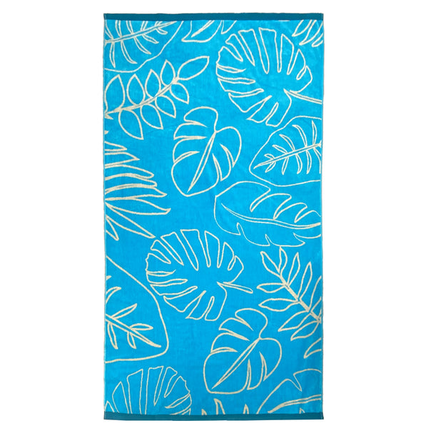 Serviette de plage éponge velours Jacquard  Kentia - Taille L