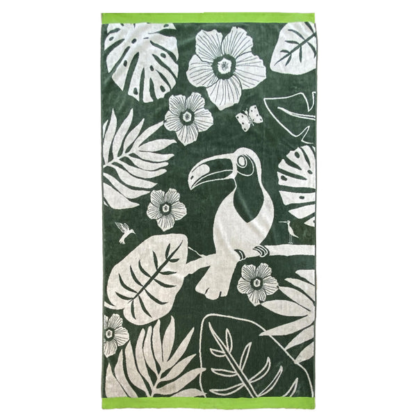 Serviette de plage éponge velours Jacquard  Musia - Taille L