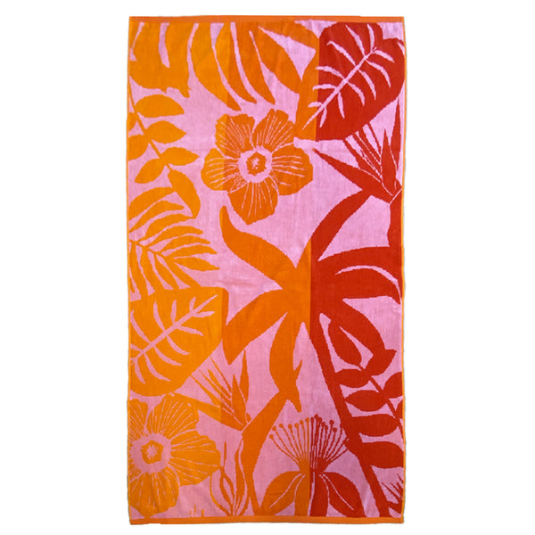 Serviette de plage éponge Velours Jacquard Primavera- Taille L 90x170cm