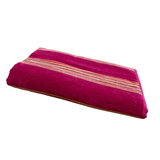 Serviette de plage éponge Velours Jacquard Milonga Fuchsia, extra large - Le comptoir de la plage